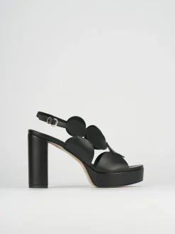 Sandali tacco 9cm pelle nero