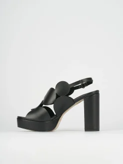 Sandali tacco 9cm pelle nero