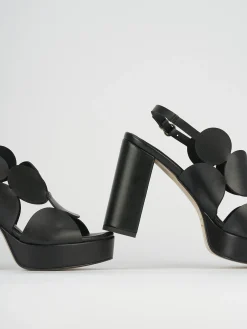 Sandali tacco 9cm pelle nero