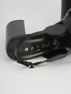 Sandali tacco 9cm pelle nero