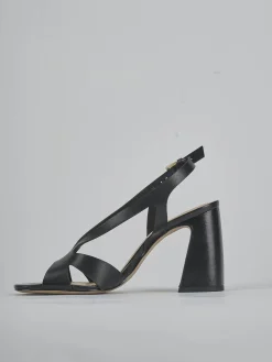 Sandali tacco 6cm pelle nero