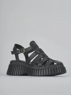 Sandali tacco 3cm pelle nero