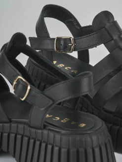 Sandali tacco 3cm pelle nero