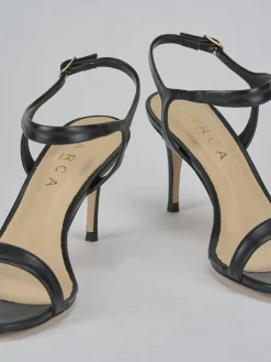 Sandali tacco 7cm pelle nero