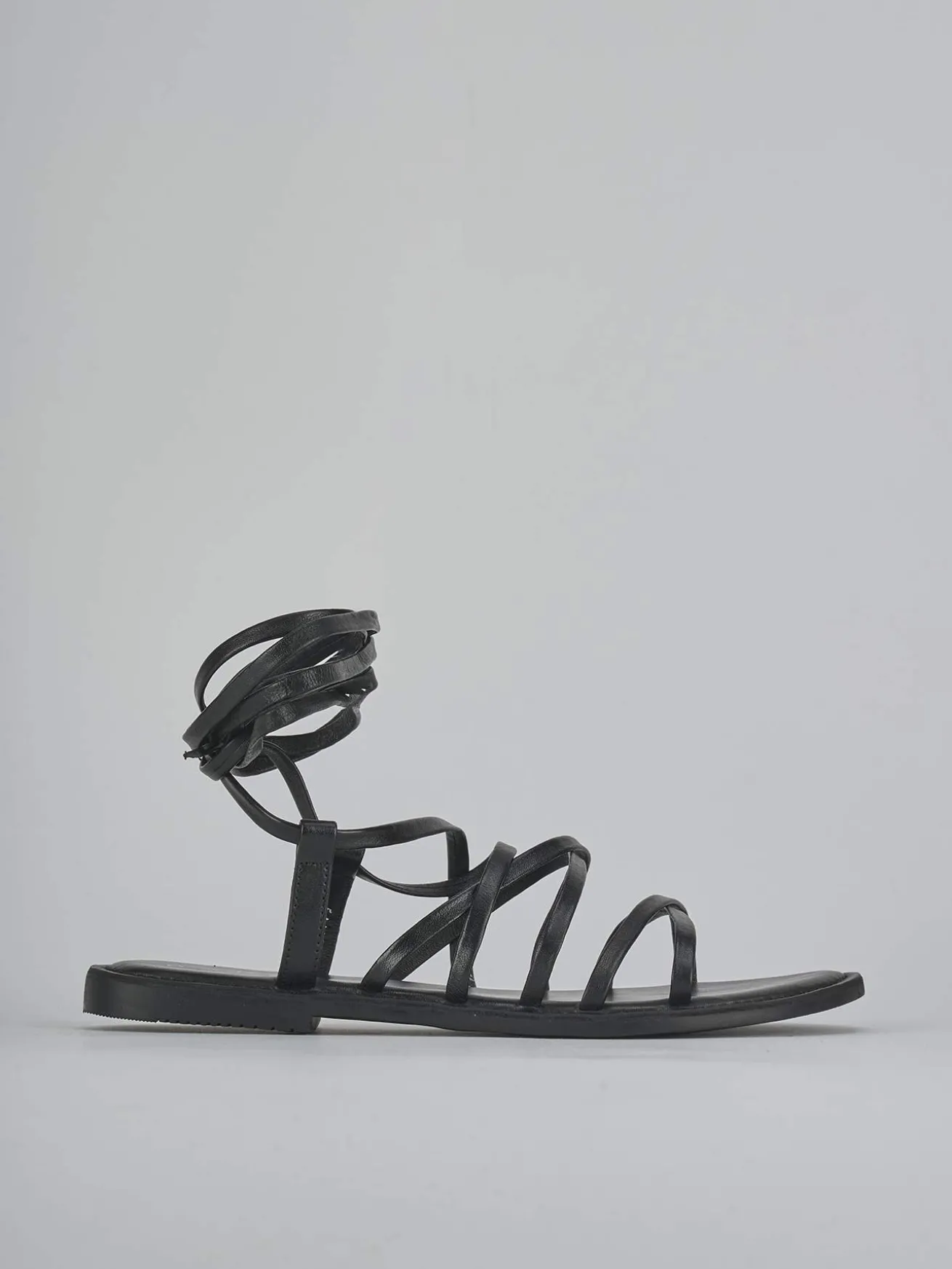 Sandali tacco 1cm pelle nero