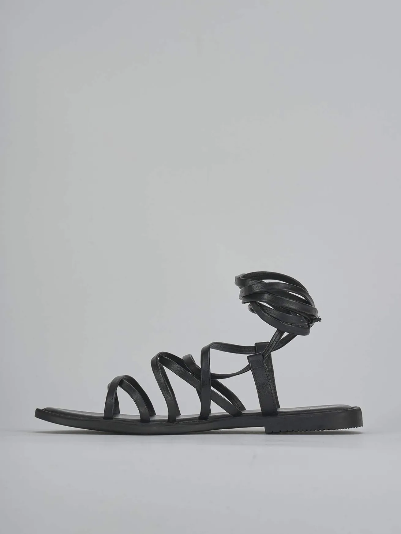 Sandali tacco 1cm pelle nero