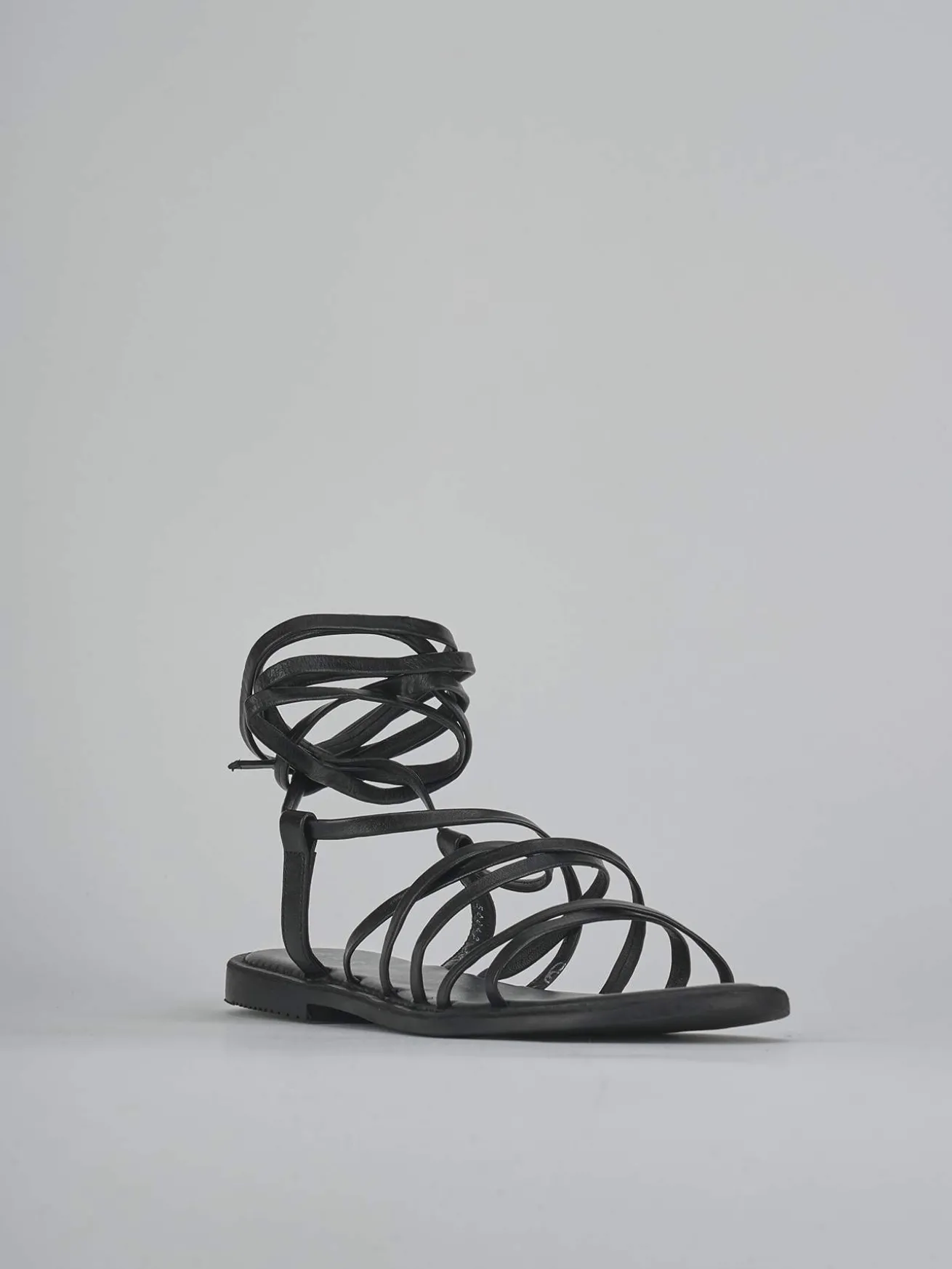 Sandali tacco 1cm pelle nero