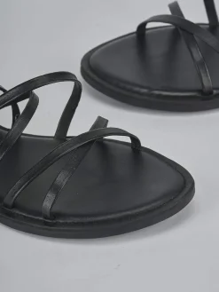 Sandali tacco 1cm pelle nero