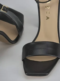 Sandali tacco 9cm pelle nero