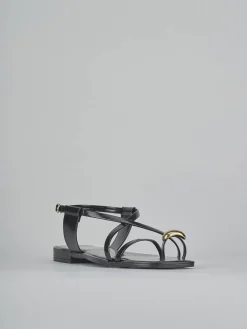 Sandali tacco 1cm pelle nero