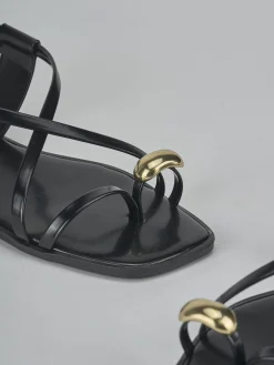 Sandali tacco 1cm pelle nero