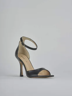 Sandali tacco 9cm pelle nero