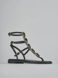 Sandali tacco 1cm pelle nero