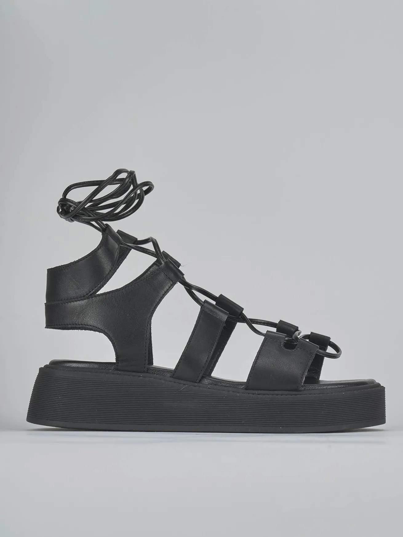 Sandali tacco 1cm pelle nero