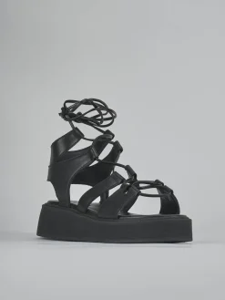 Sandali tacco 1cm pelle nero