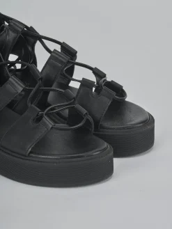 Sandali tacco 1cm pelle nero