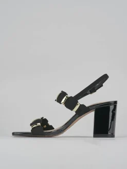 Sandali tacco 8cm pelle nero