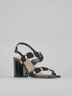 Sandali tacco 8cm pelle nero