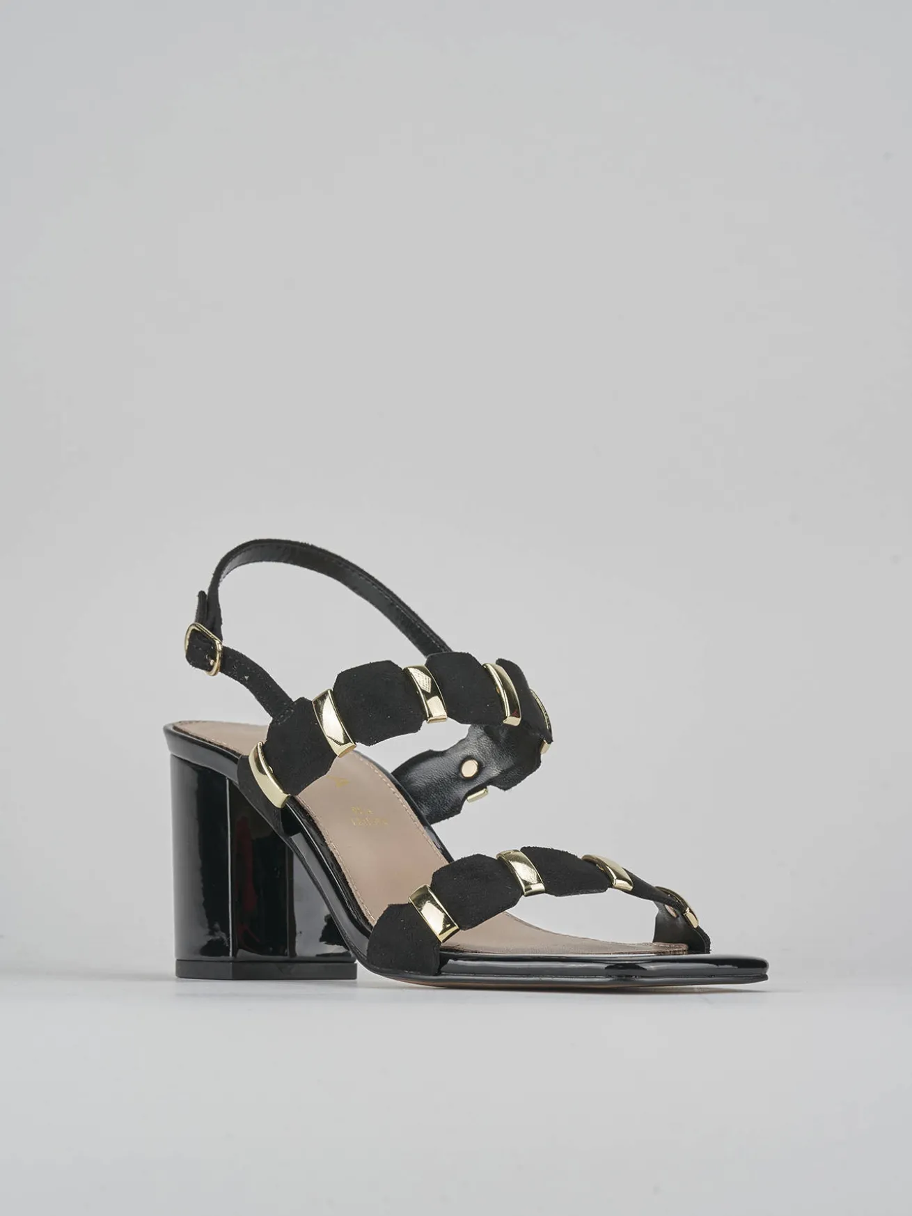 Sandali tacco 8cm pelle nero