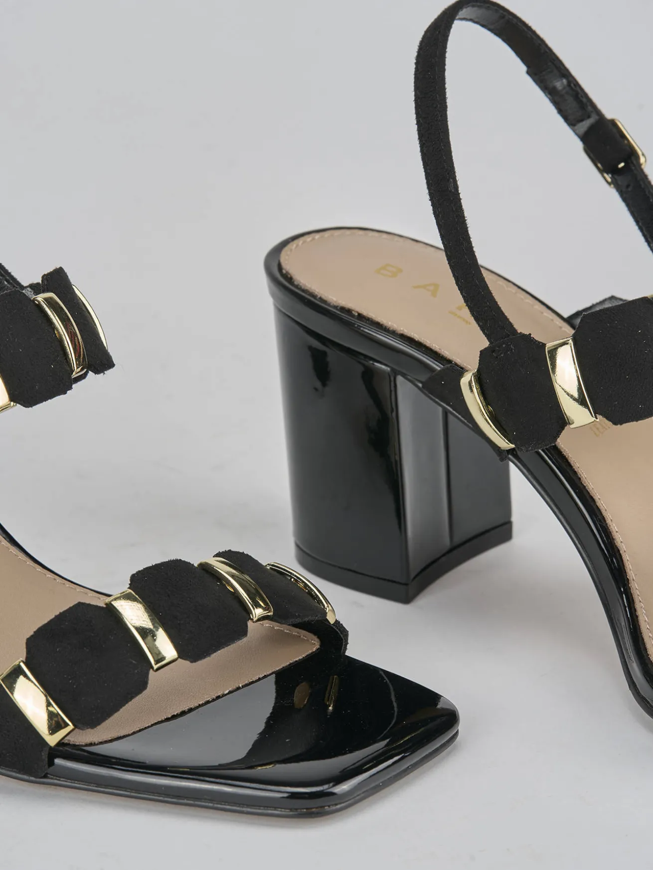 Sandali tacco 8cm pelle nero