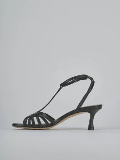 Sandali tacco 5cm pelle nero