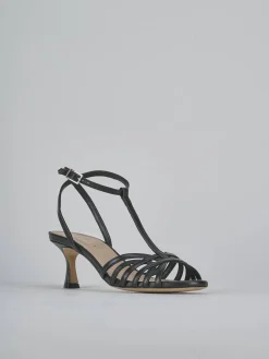 Sandali tacco 5cm pelle nero