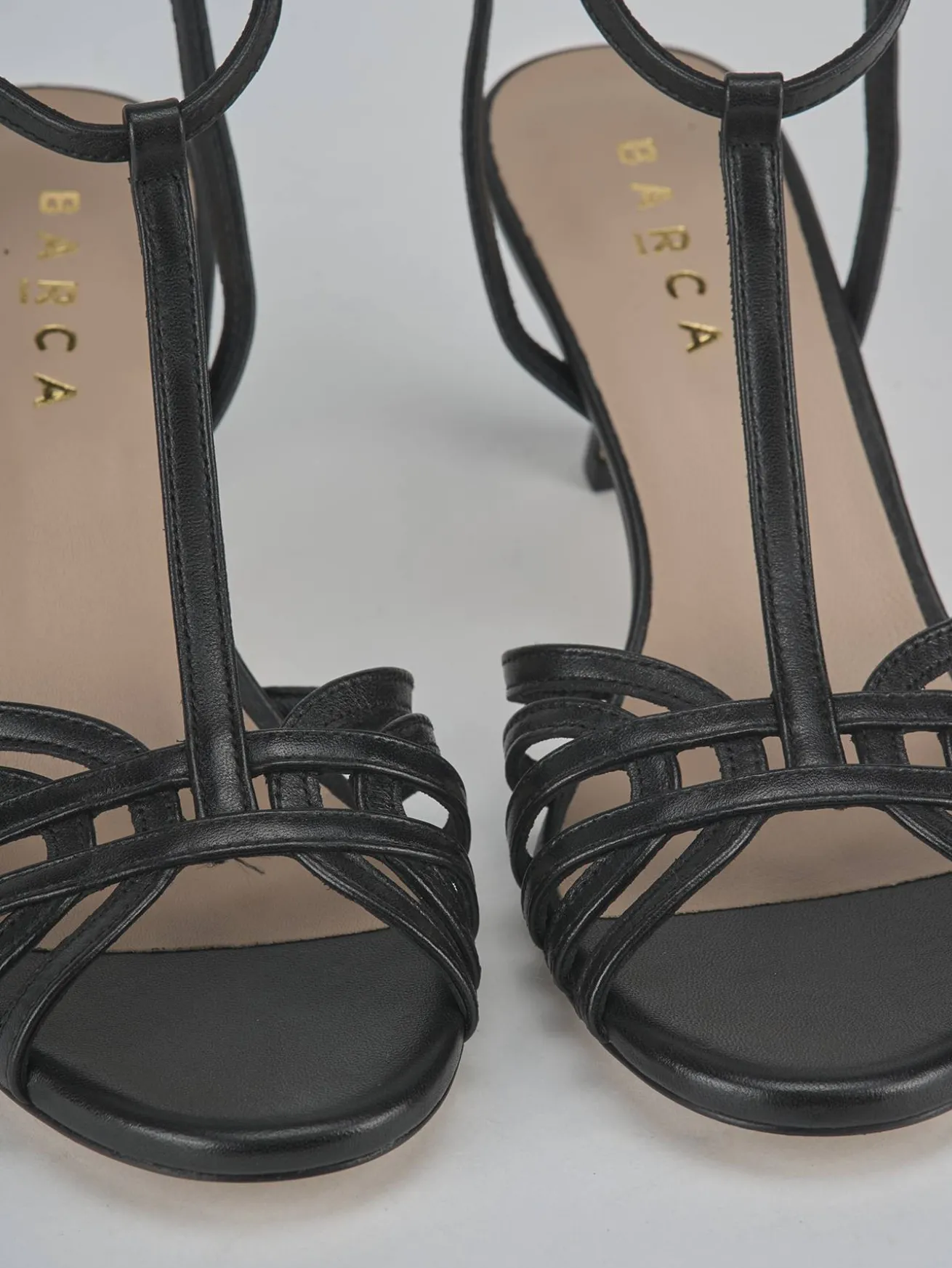 Sandali tacco 5cm pelle nero