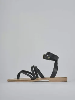 Sandali tacco 1cm pelle nero