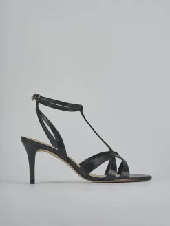 Sandali tacco 6cm pelle nero