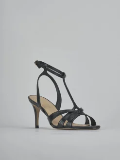 Sandali tacco 6cm pelle nero