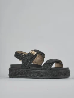 Sandali tacco 1cm pelle nero