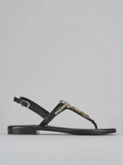 Sandali tacco 1cm pelle nero