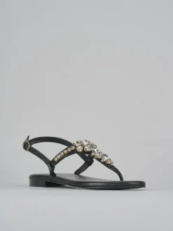 Sandali tacco 1cm pelle nero