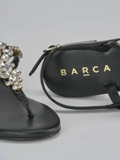 Sandali tacco 1cm pelle nero