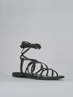 Sandali tacco 1cm pelle nero