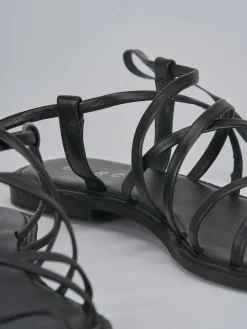 Sandali tacco 1cm pelle nero