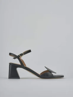 Sandali tacco 5cm pelle nero