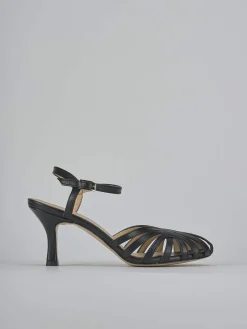 Sandali tacco 6cm pelle nero