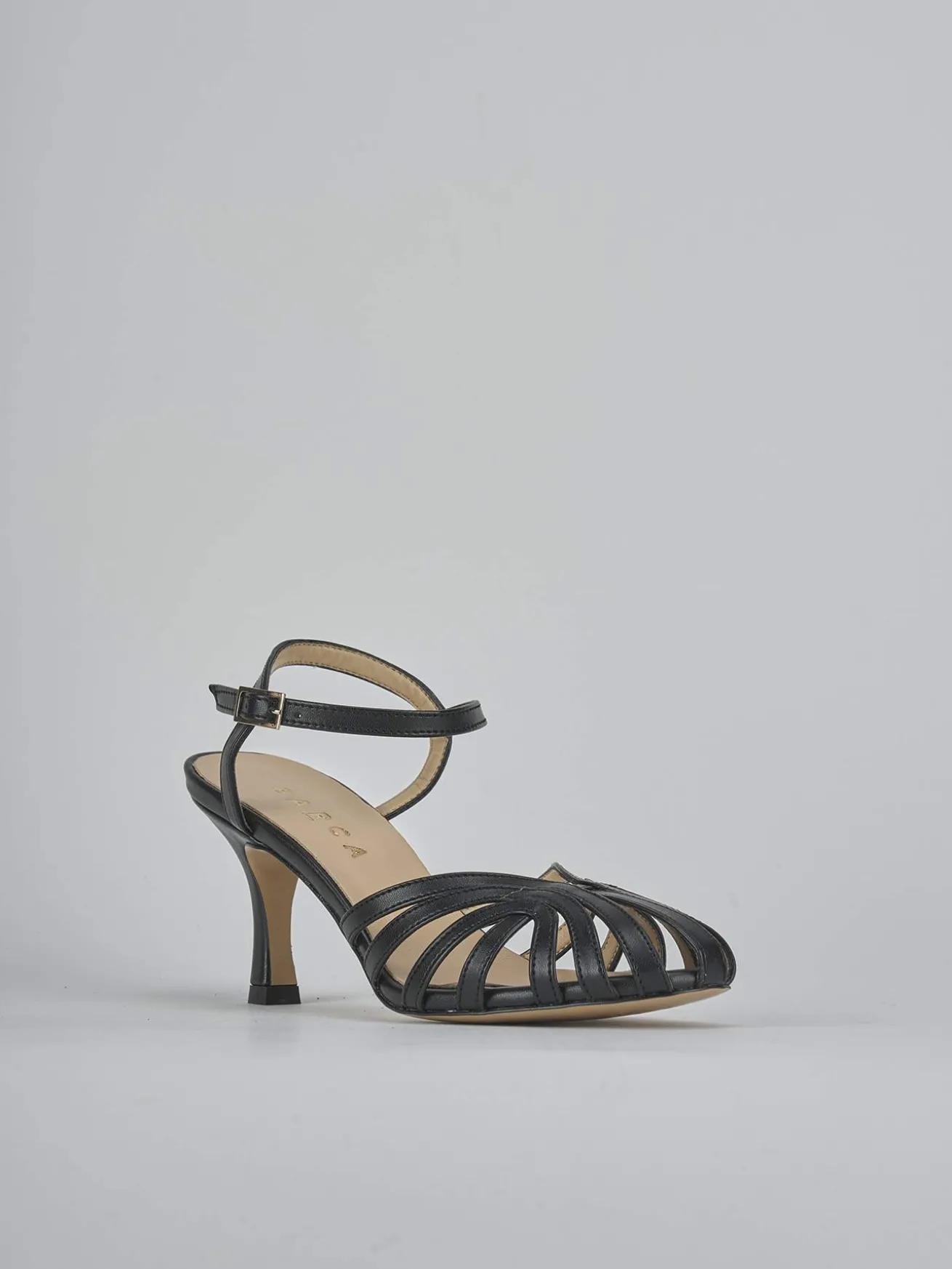 Sandali tacco 6cm pelle nero