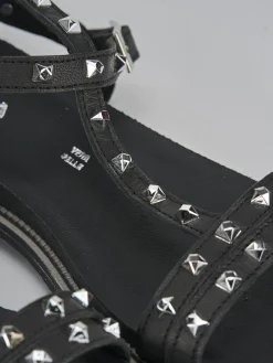 Sandali tacco 1cm pelle nero