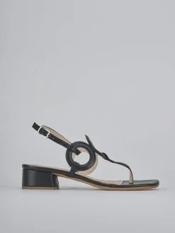 Sandali tacco 3cm pelle nero