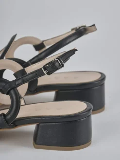 Sandali tacco 3cm pelle nero