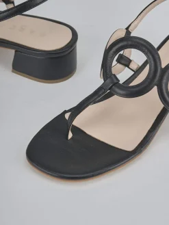 Sandali tacco 3cm pelle nero