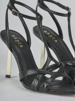 Sandali tacco 9cm pelle nero