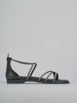 Sandali tacco 1cm pelle nero