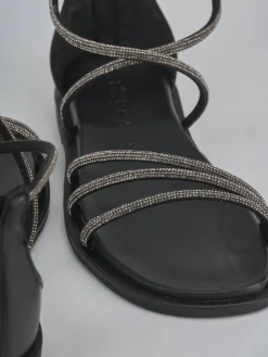 Sandali tacco 1cm pelle nero