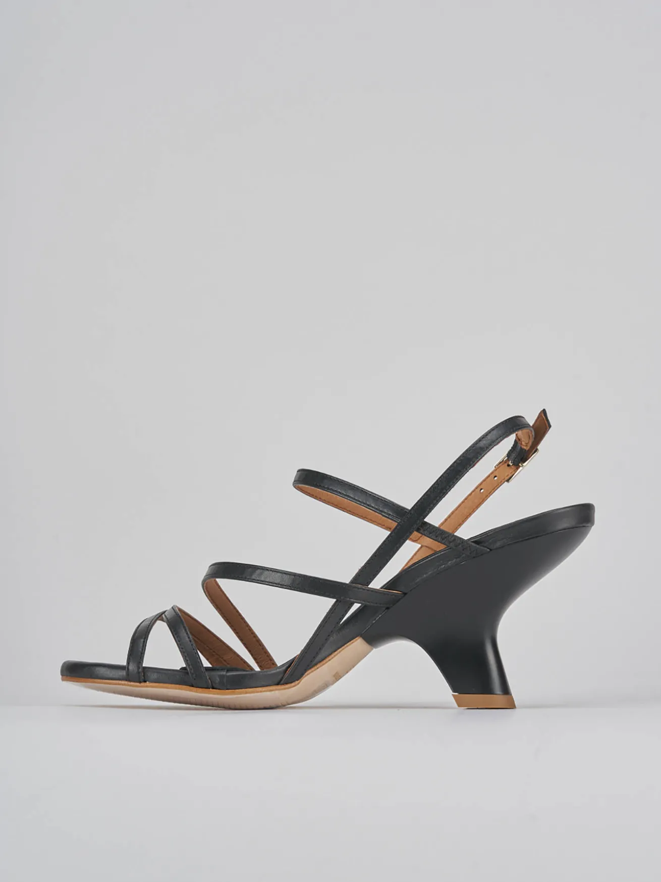 Sandali tacco 8cm pelle nero