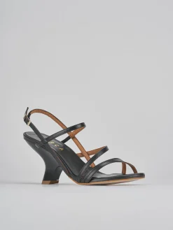 Sandali tacco 8cm pelle nero