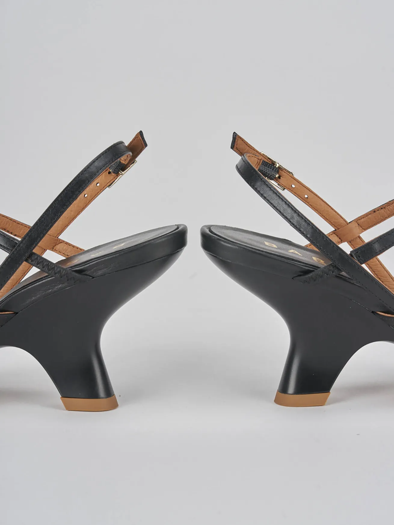 Sandali tacco 8cm pelle nero