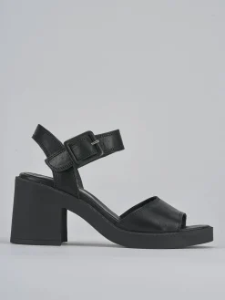 Sandali tacco 7cm pelle nero